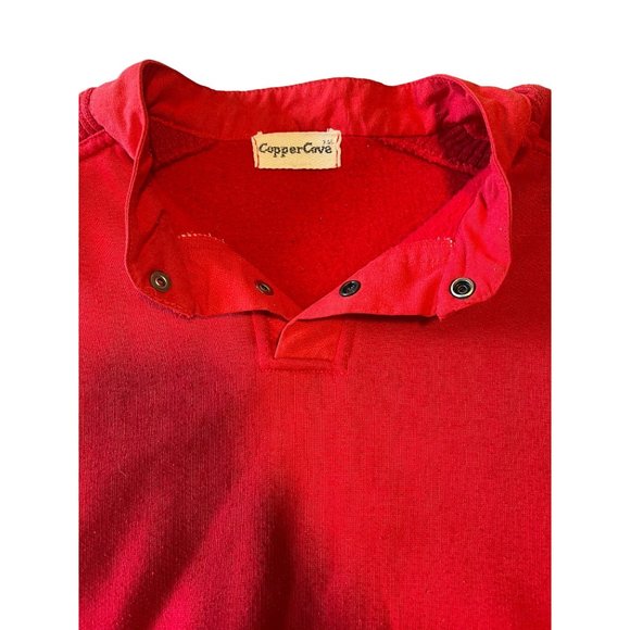 VINTAGE Copper Cove Red 80's Sweater Sweatshirt Fleece Medium - Picture 9 of 13